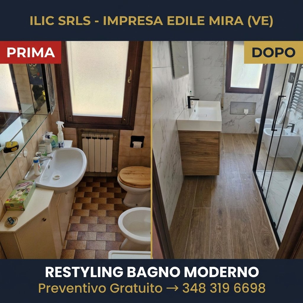Restyling bagno moderno - prima e dopo, Mira